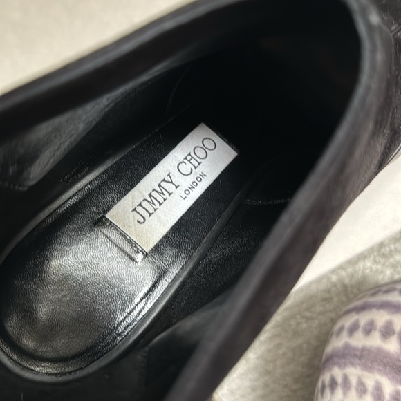 Jimmy Choo Black Leather and Suede Diad Ankle Boots Size 38.5 - Picture 13 of 15